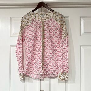 Sundance Pink and Gold Geometric Blouse
